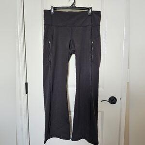Athleta Rainier Bootcut Pants Women’s XL Black High Rise Zip Pocket Activewear